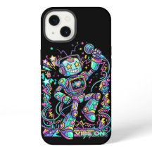 VIBE ON Neon Robot DJ – Colourful Music Mascot Str