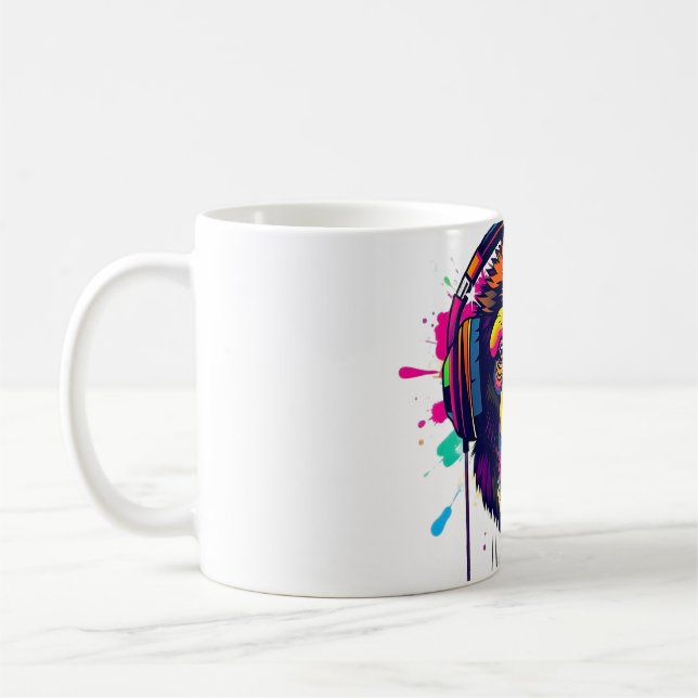 Vibe with Abstract Monkey DJ Coffee Mug (Left)