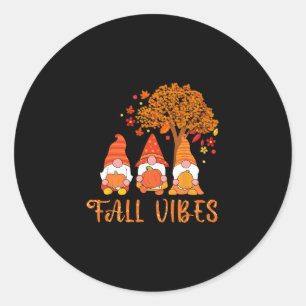 Vibes Autumn Season Thanksgiving Pumpkin Classic Round Sticker