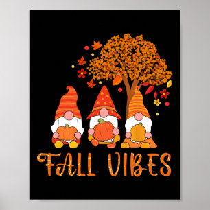 Vibes Autumn Season Thanksgiving Pumpkin Poster