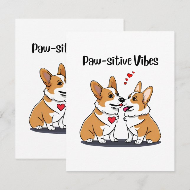  Vibes Corgis in Love Card (Front/Back)
