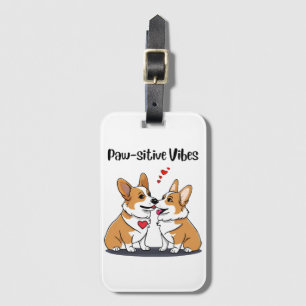 Vibes Corgis in Love Luggage Tag