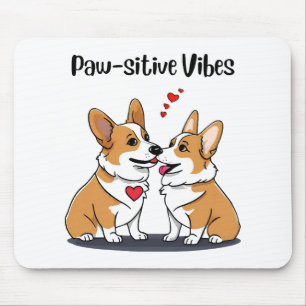 Vibes Corgis in Love Mouse Pad