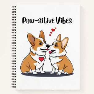  Vibes Corgis in Love Notebook