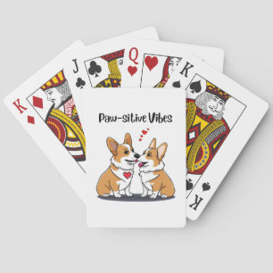 Vibes Corgis in Love Playing Cards