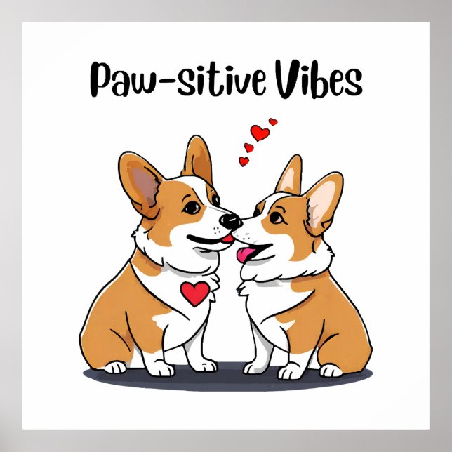  Vibes Corgis in Love Poster (Front)