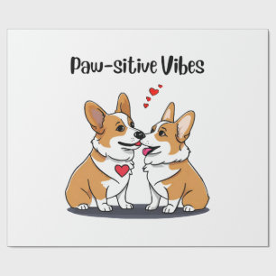 Vibes Corgis in Love Wrapping Paper