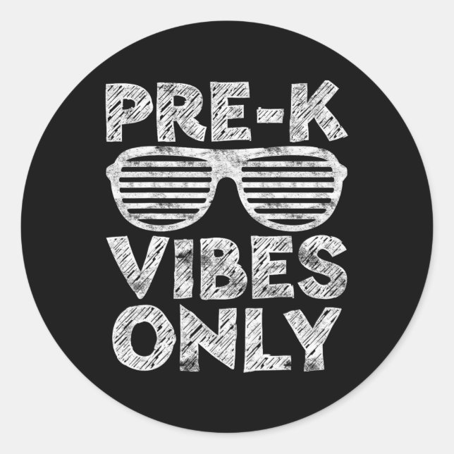 Vibes Only Fun Back To School  Classic Round Sticker (Front)