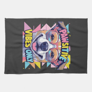 Vibes Only Funny Dog T-Shirt � Cool Dog Tea Towel