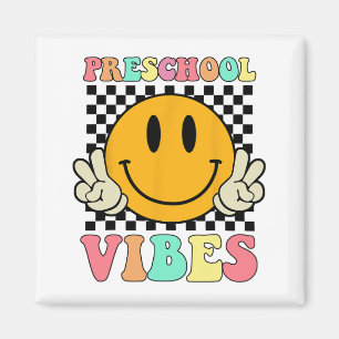 Vibes Retro Teacher Student Kid Last Day Of School Magnet