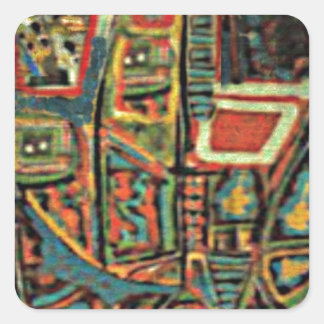 Vibing through the day square sticker