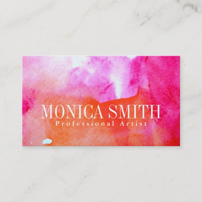 Vibrancy Watercolor Business Card (Front)