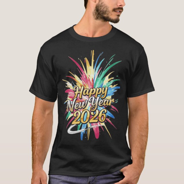 Vibrant 2026 New Year Typography T-Shirt (Front)