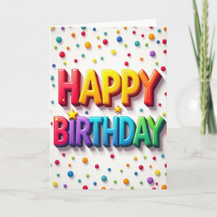Vibrant 3D Birthday Card