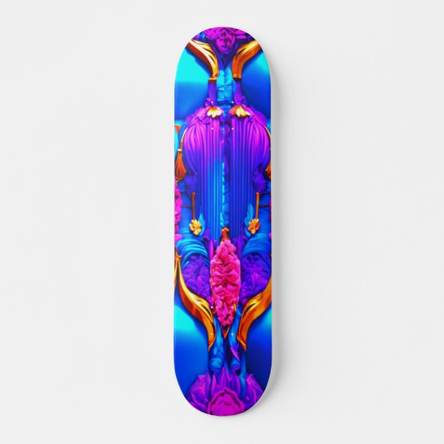 Vibrant 3D Digital Artwork Skateboard Deck (Front)