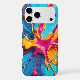 Vibrant 3D Fluid Paint Splash Abstract Pattern