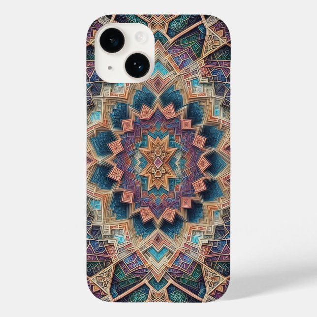 Vibrant 3D Geometric Symmetry Phone Case.Colourful Case-Mate iPhone Case (Back)