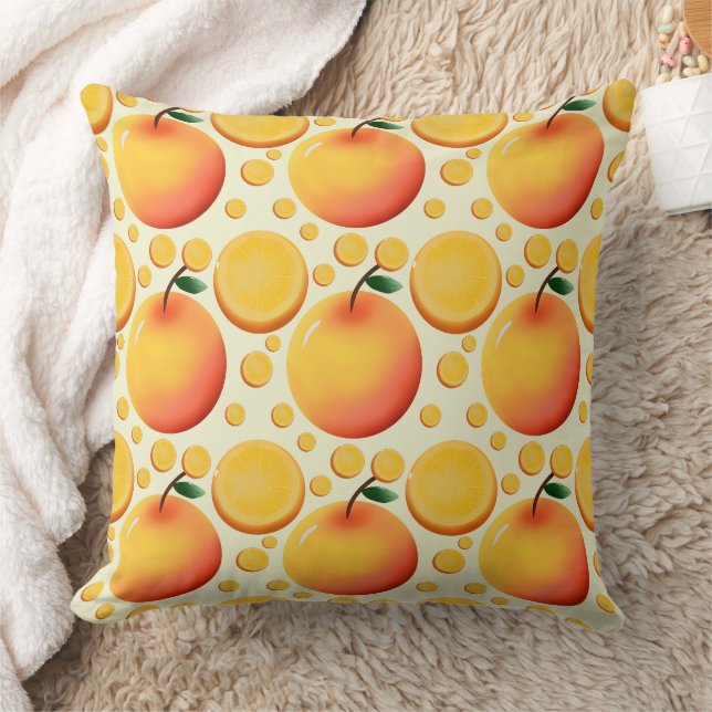 Vibrant 3D Glossy Orange and Mandarin fruit  Cushion (Blanket)