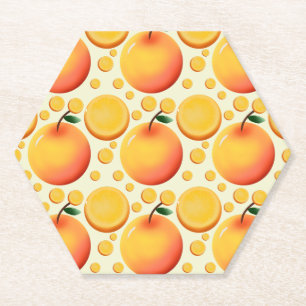 Vibrant 3D Glossy Orange and Mandarin fruit Paper Coaster