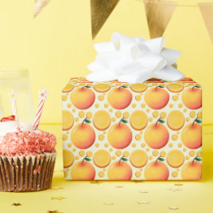 Vibrant 3D Glossy Orange and Mandarin fruit  Wrapping Paper