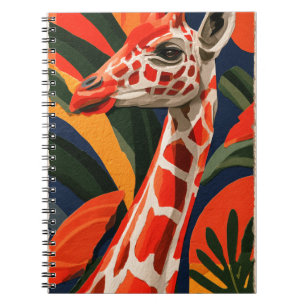 Vibrant 3D Paper Cutout Illustration of a Giraffe Notebook