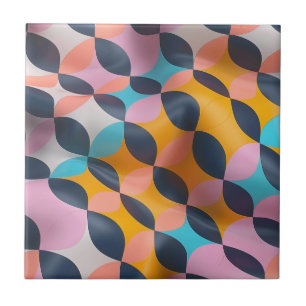 Vibrant 3D Petal Geometry Pattern in Bold Colours Ceramic Tile