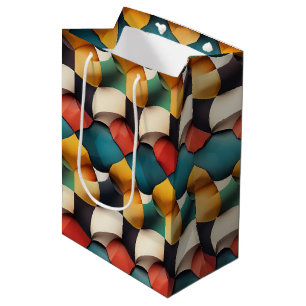 Vibrant 3D Petal Wave Geometric in Bold Colour Medium Gift Bag
