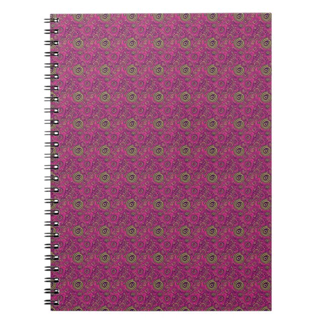 Vibrant 60s Psychedelic Paisley Retro Swirl Notebook (Front)