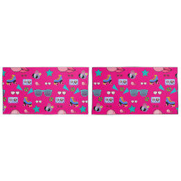 Vibrant 80s design pillowcase
