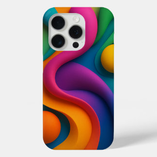 Vibrant Abstract 3D Shapes iPhone 15 Pro Case