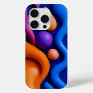 Vibrant Abstract 3D Shapes iPhone 15 Pro Case