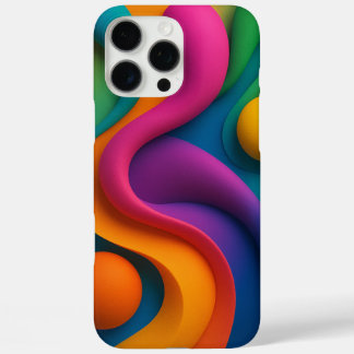 Vibrant Abstract 3D Shapes iPhone 16 Pro Max Case