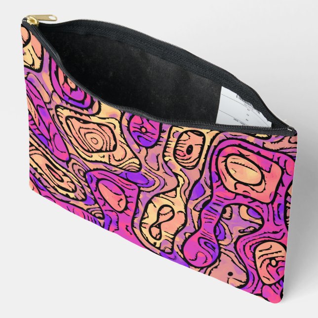 Vibrant Abstract Accessory Pouch (Open)