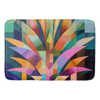 Vibrant Abstract Agave Bath Mat
