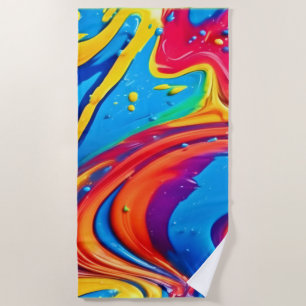Vibrant Abstract Art Beach Towel