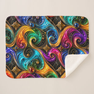 Vibrant abstract art throw blanket/luxury jewel