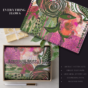 Vibrant Abstract Art Tissue Paper for Scrapbooking