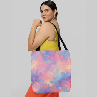 Vibrant abstract background with swirling patterns tote bag