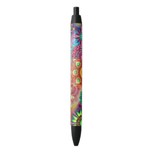 Vibrant Abstract Black Ink Pen