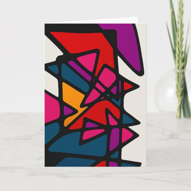 Vibrant Abstract Blank Note  Card (Front)