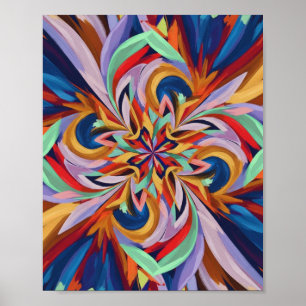 Vibrant Abstract Bloom - Colourful Wall Art