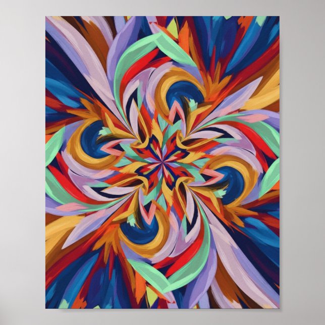  Vibrant Abstract Bloom - Colourful Wall Art (Front)