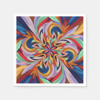 Vibrant Abstract Bloom - Colourful Wall Art Napkin