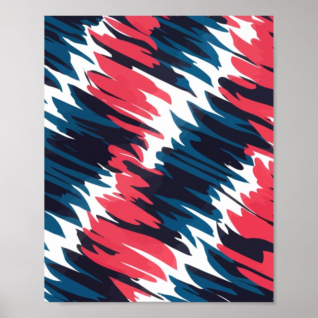 Vibrant Abstract Brushstroke Pattern Poster (Front)