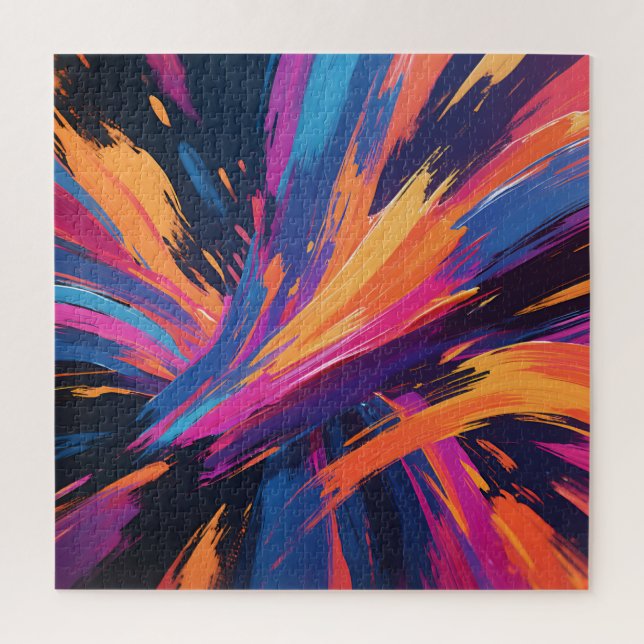 Vibrant Abstract Brushstrokes Colour Explosion Jigsaw Puzzle (Vertical)