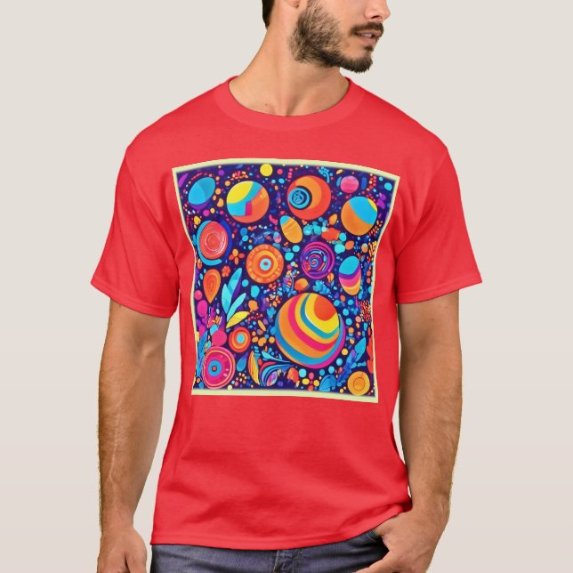 Vibrant Abstract Bubble Universe T-Shirt (Front)