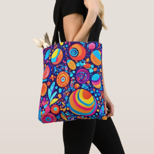 Vibrant Abstract Bubble Universe Tote Bag