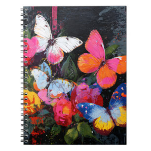 Vibrant Abstract Butterfly Flight (10) Notebook