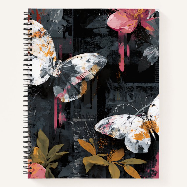 Vibrant Abstract Butterfly Flight (3) Notebook (Front)