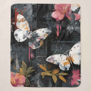 Vibrant Abstract Butterfly Flight (3) Sherpa Blanket